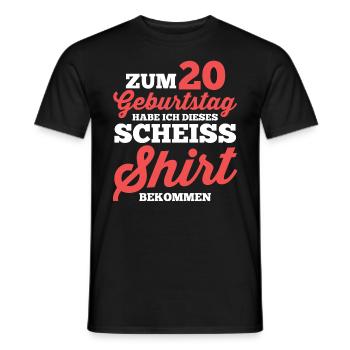 Zwanzig 20 Jahre Zwanzigster Geburtstag - Männer T-Shirt - Schwarz - Vorne - AI Model Male 178 light (178cm)