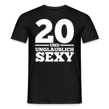 Zwanzig 20 Jahre Zwanzigster Geburtstag - Männer T-Shirt - Schwarz - Vorne - AI Model Male 178 light (178cm)