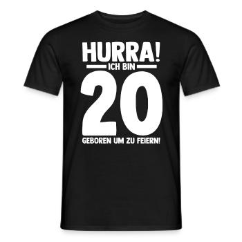 Zwanzig 20 Jahre Zwanzigster Geburtstag - Männer T-Shirt - Schwarz - Vorne - AI Model Male 178 light (178cm)