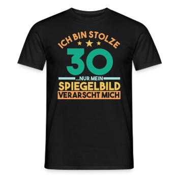 Dreißig Dreißigster 30 Jahre Geburtstag - Männer T-Shirt - Schwarz - Vorne - AI Model Male 178 light (178cm)