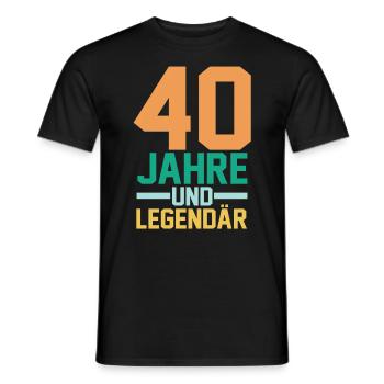 Vierzig 40 Jahre Vierzigster Geburtstag - Männer T-Shirt - Schwarz - Vorne - AI Model Male 178 light (178cm)