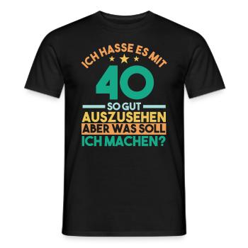 Vierzig Vierzigster 40 Jahre Geburtstag - Männer T-Shirt - Schwarz - Vorne - AI Model Male 178 light (178cm)