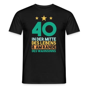 Vierzig Vierzigster 40 Jahre Geburtstag - Männer T-Shirt - Schwarz - Vorne - AI Model Male 178 light (178cm)