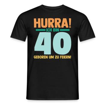 Vierzig 40 Jahre Vierzigster Geburtstag - Männer T-Shirt - Schwarz - Vorne - AI Model Male 178 light (178cm)
