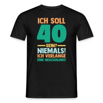 Vierzig 40 Jahre Vierzigster Geburtstag - Männer T-Shirt - Schwarz - Vorne - AI Model Male 178 light (178cm)