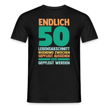 Fünfzig Fünfzigster 50 Jahre Geburtstag - Männer T-Shirt - Schwarz - Vorne - AI Model Male 178 light (178cm)