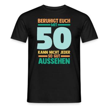 Fünfzig 50 Jahre Fünfzigster Geburtstag - Männer T-Shirt - Schwarz - Vorne - AI Model Male 178 light (178cm)