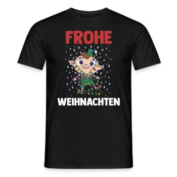 Weihnachts Elf Frohe Weihnachten - Männer T-Shirt - Schwarz - Vorne - AI Model Male 178 light (178cm)