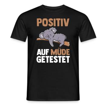 Tested positive for tired koala - Men's T-Shirt - black - Front - AI Model Male 178 light (178cm)