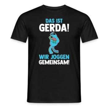 C’est Gerda nous courons ensemble Paresseux - T-shirt homme - noir - Devant - AI Model Male 178 light (178cm)