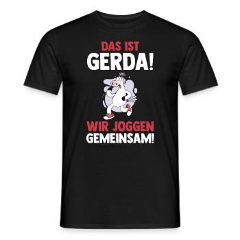 C’est Gerda nous courons ensemble vache - T-shirt homme - noir - Devant - AI Model Male 178 light (178cm)