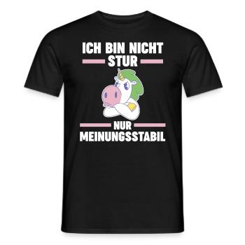 Ich Bin Nicht Stur Ich Bin Meinungsstabil Einhorn - Männer T-Shirt - Schwarz - Vorne - AI Model Male 178 light (178cm)