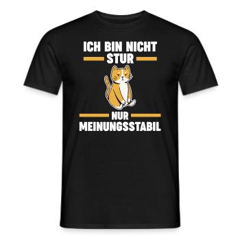 Ich Bin Nicht Stur Ich Bin Meinungsstabil Katze - Männer T-Shirt - Schwarz - Vorne - AI Model Male 178 light (178cm)