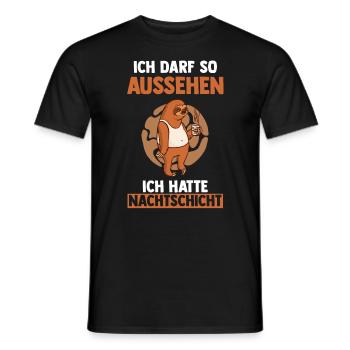 Ich Darf So Aussehen Ich Hatte Nachtschicht Kaffee - Männer T-Shirt - Schwarz - Vorne - AI Model Male 178 light (178cm)