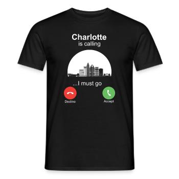 Charlotte is Calling - Men's T-Shirt - black - Front - AI Model Male 178 light (178cm)
