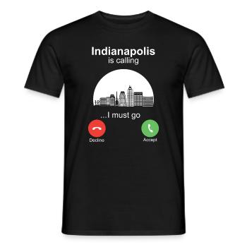 Indianapolis is Calling - Männer T-Shirt - Schwarz - Vorne - AI Model Male 178 light (178cm)