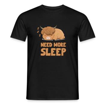 Sleeping Scottish Highland Cow Cattle Cow - Men's T-Shirt - black - Front - AI Model Male 178 light (178cm)