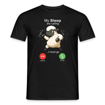 My Sheep are Calling - Men's T-Shirt - black - Front - AI Model Male 178 light (178cm)