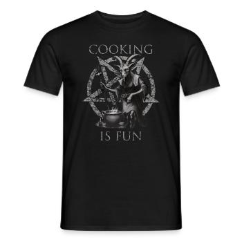 Cooking is Fun Goth - Men's T-Shirt - black - Front - AI Model Male 178 light (178cm)