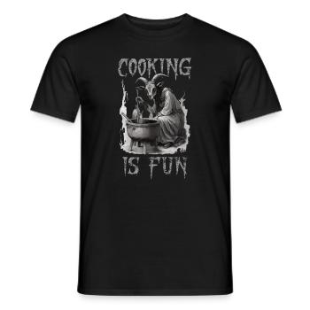 Cooking is Fun Goth - Men's T-Shirt - black - Front - AI Model Male 178 light (178cm)