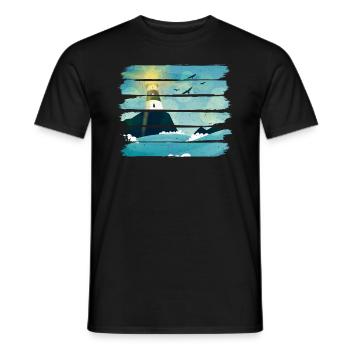 Phare d’époque - T-shirt homme - noir - Devant - AI Model Male 178 light (178cm)