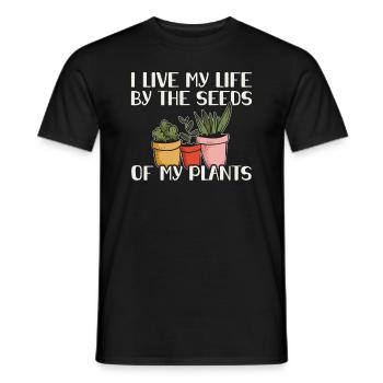 I Live my Life by the Seeds of my Plants - Men's T-Shirt - black - Front - AI Model Male 178 light (178cm)