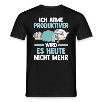 Ich Atme Produktiver Wird Es Heute Nicht Mehr Wasc - Männer T-Shirt - Schwarz - Vorne - AI Model Male 178 light (178cm)