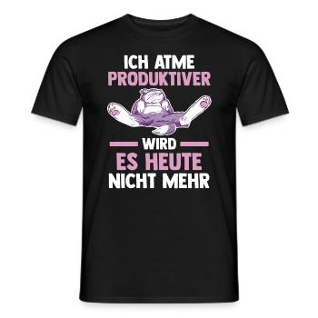Ich Atme Produktiver Wird Es Heute Nicht Mehr Katz - Männer T-Shirt - Schwarz - Vorne - AI Model Male 178 light (178cm)