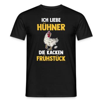Ich Liebe Hühner Die Kacken Frühstück - Männer T-Shirt - Schwarz - Vorne - AI Model Male 178 light (178cm)