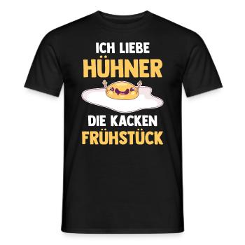 Ich Liebe Hühner Die Kacken Frühstück - Männer T-Shirt - Schwarz - Vorne - AI Model Male 178 light (178cm)