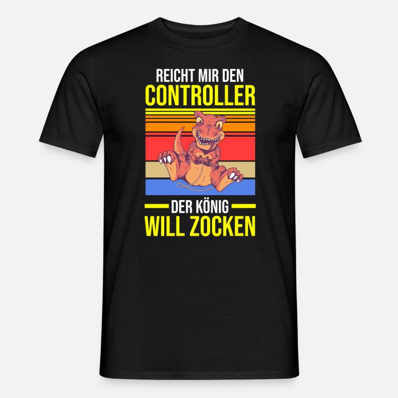 Reicht Mir Den Controller Der König Will Zocken - Männer T-Shirt - Schwarz