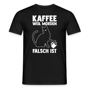 Coffee because murder is wrong Cat - Men's T-Shirt - black - Front - AI Model Male 178 light (178cm)