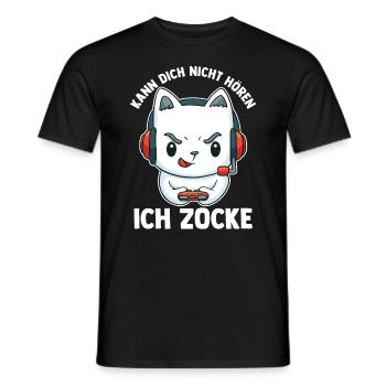 Kann Dich Nicht Hören Ich Zocke Gaming Panda - Männer T-Shirt - Schwarz - Vorne - AI Model Male 178 light (178cm)