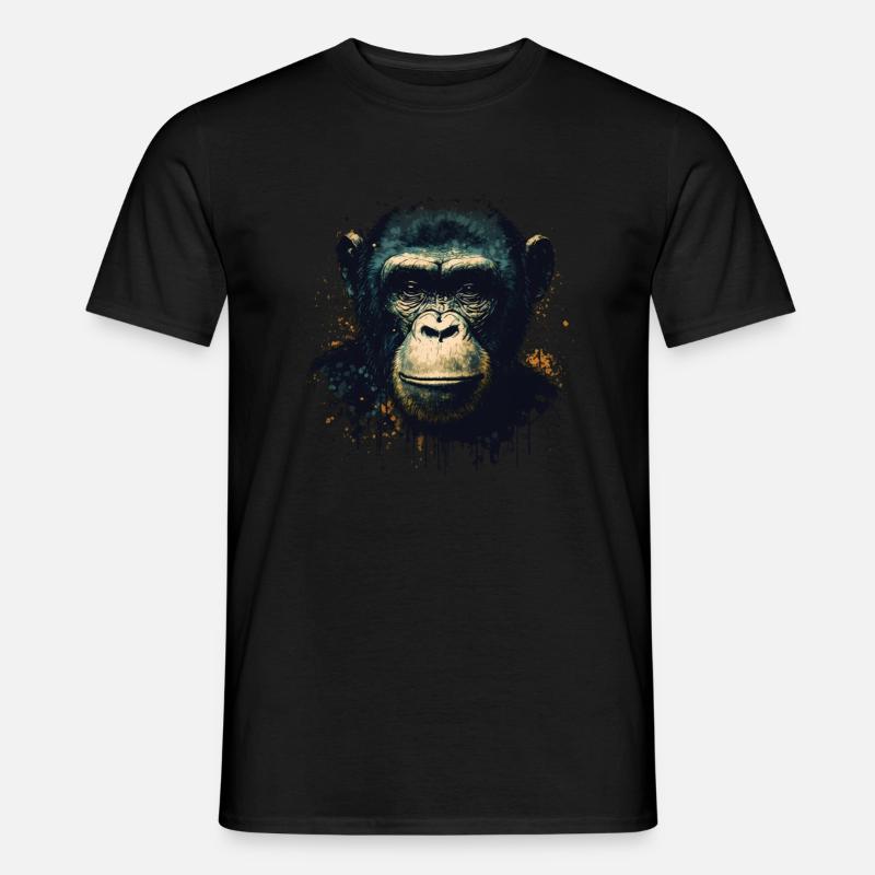 Schimpansen Affe Porträt - Männer T-Shirt - Schwarz