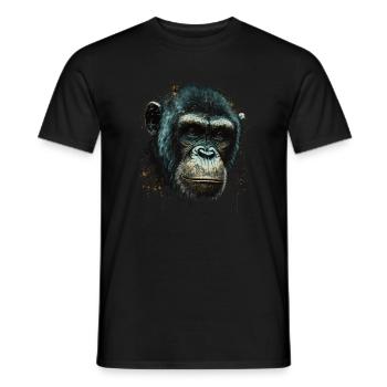 Portrait de singe chimpanzé - T-shirt homme - noir - Devant - AI Model Male 178 light (178cm)