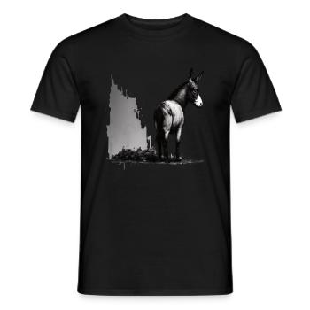 Impression au pochoir Artful d’âne - T-shirt homme - noir - Devant - AI Model Male 178 light (178cm)