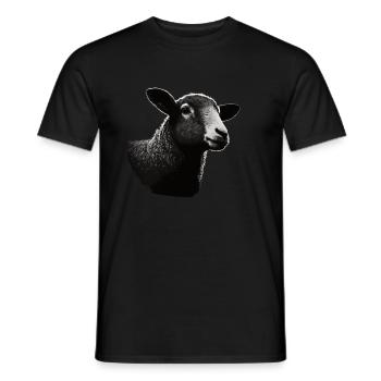 Schaf Schablone Art.-nr - Männer T-Shirt - Schwarz - Vorne - AI Model Male 178 light (178cm)