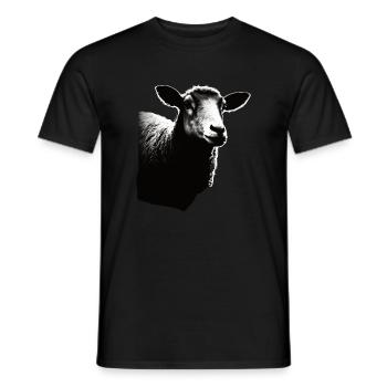 Schaf Schablone Art.-nr - Männer T-Shirt - Schwarz - Vorne - AI Model Male 178 light (178cm)