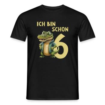 Ich Bin Schon 6 Jahre Mädchen & Jungen Krokodil - Männer T-Shirt - Schwarz - Vorne - AI Model Male 178 light (178cm)