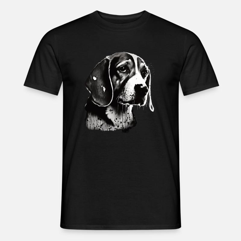 Beagle Image Portrait - Men's T-Shirt - black