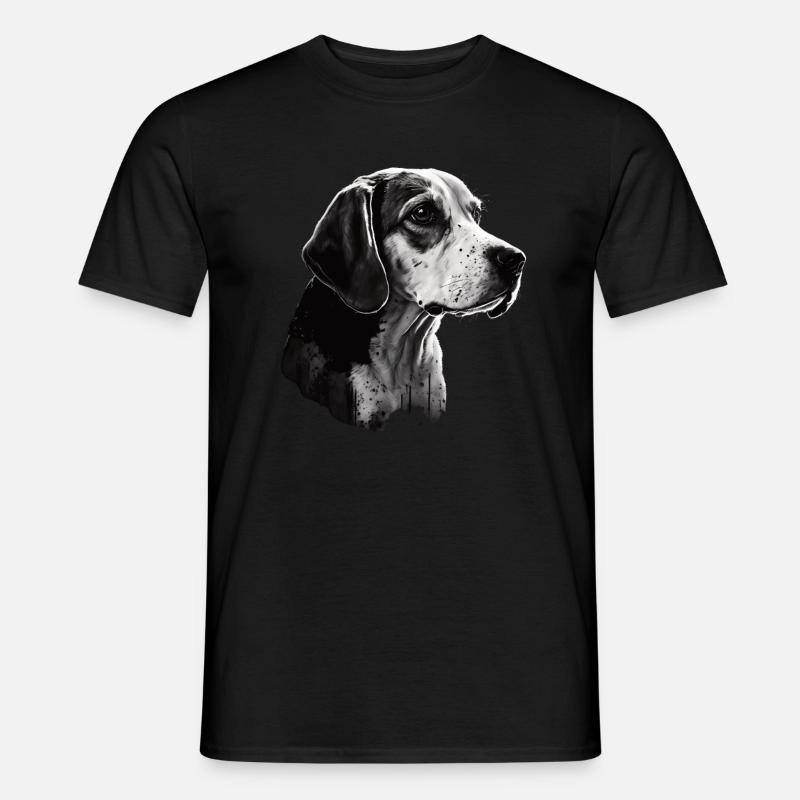 Beagle Image Portrait - Men's T-Shirt - black