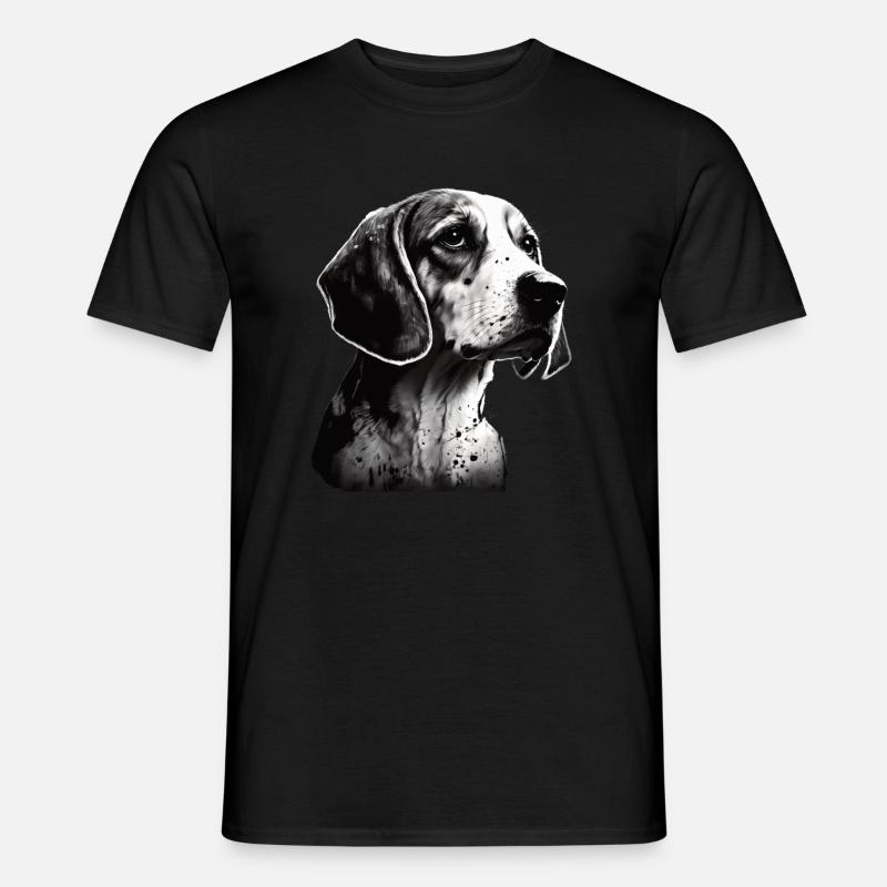 Beagle Bild Portrait - Männer T-Shirt - Schwarz