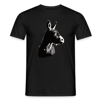 Esel Kunstvoller Schablonendruck - Männer T-Shirt - Schwarz - Vorne - AI Model Male 178 light (178cm)