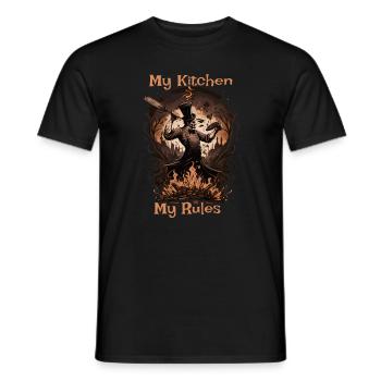 My kitchen My rules Home Gothic Cook - Men's T-Shirt - black - Front - AI Model Male 178 light (178cm)