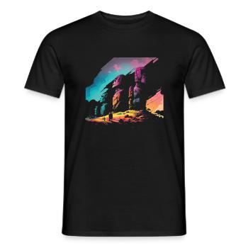 Rapa Nui Moai Head Statue Easter Island - Men's T-Shirt - black - Front - AI Model Male 178 light (178cm)