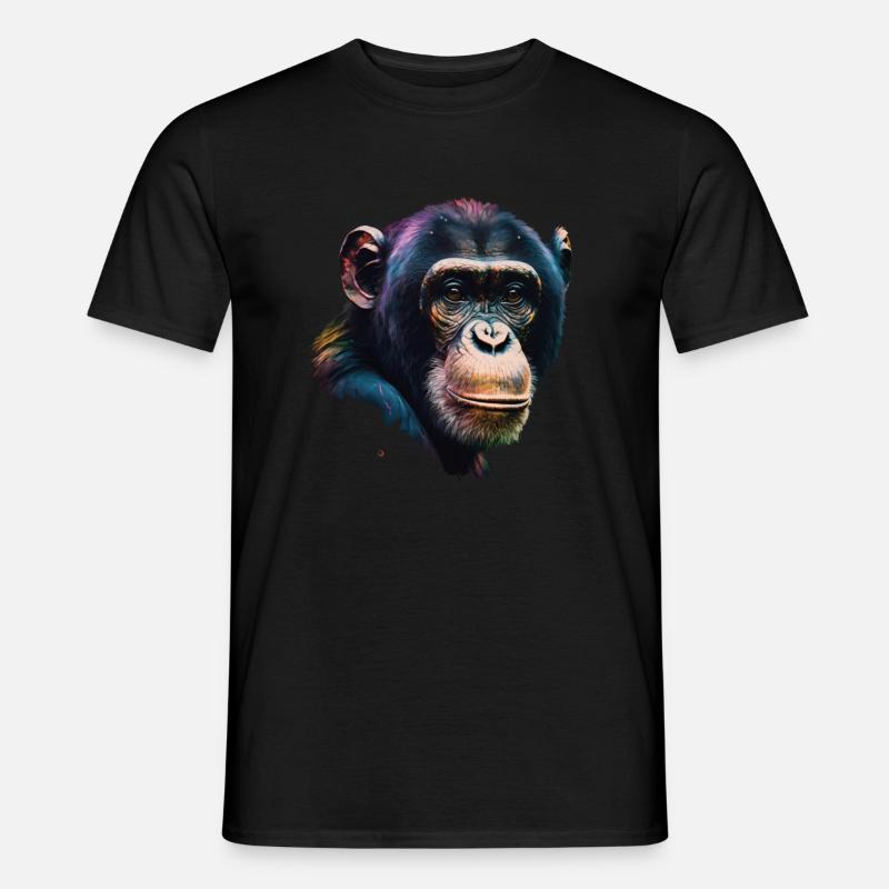 Schimpansen Affe Porträt - Männer T-Shirt - Schwarz