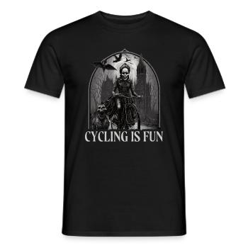 Satanic Occult Satan Cycling is fun - Men's T-Shirt - black - Front - AI Model Male 178 light (178cm)