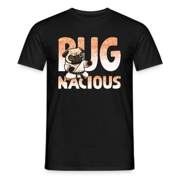 Jeu de mots pour chiot carlin - T-shirt homme - noir - Devant - AI Model Male 178 light (178cm)