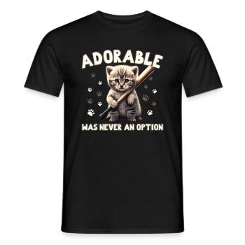 Adorable was never an option cat - Men's T-Shirt - black - Front - AI Model Male 178 light (178cm)
