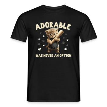 Adorable was never an option cat - Men's T-Shirt - black - Front - AI Model Male 178 light (178cm)